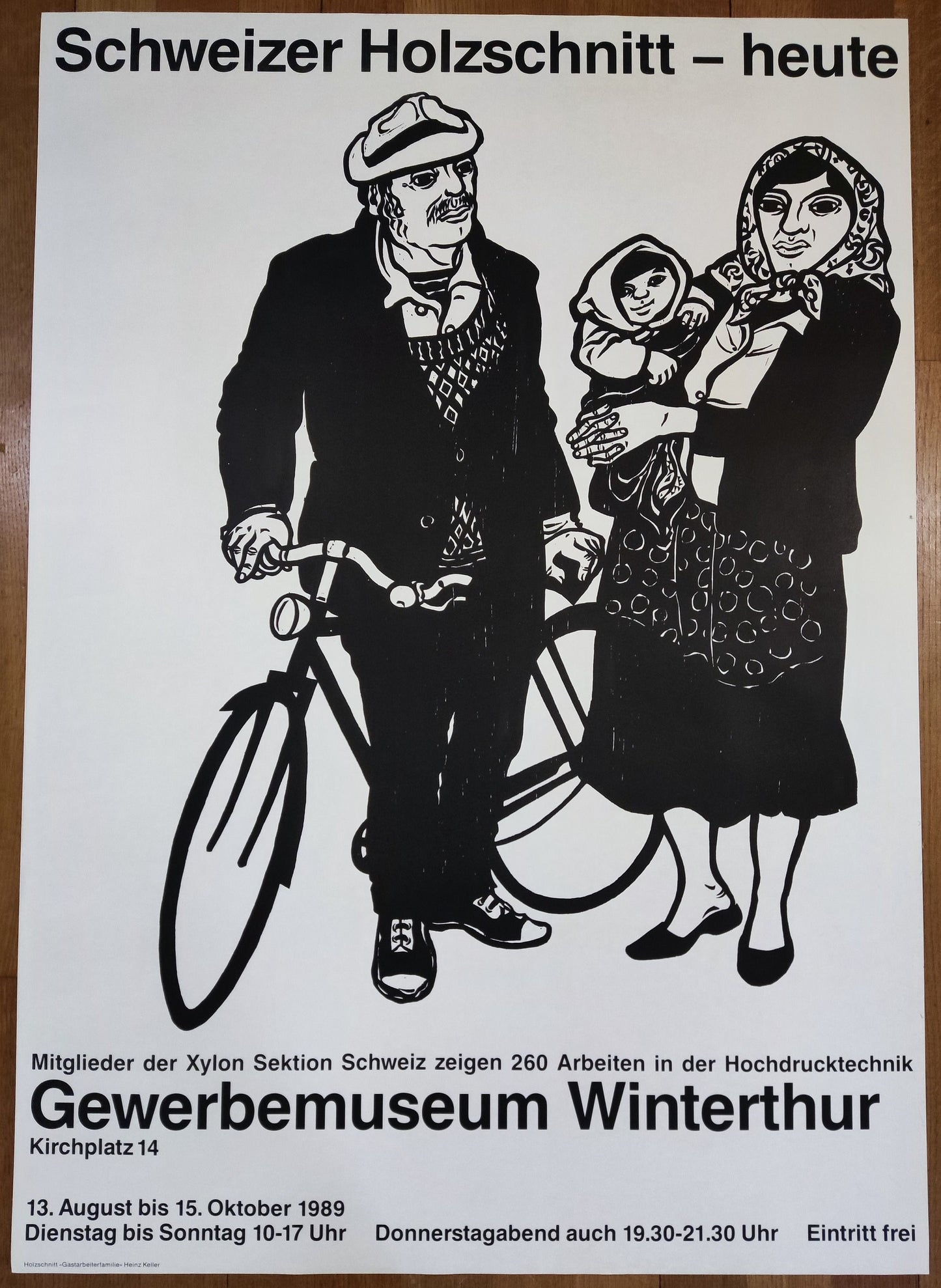 Heinz Keller art exhibition poster - 35.4"×50.4" (90×128cm)