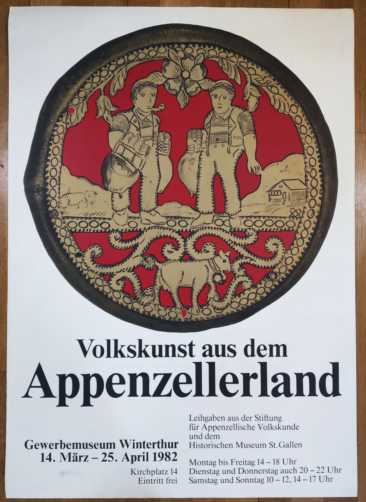 Volkskunst aus dem Appenzellerland exhibition poster - 35.6"×50.4" (90.5×128cm)
