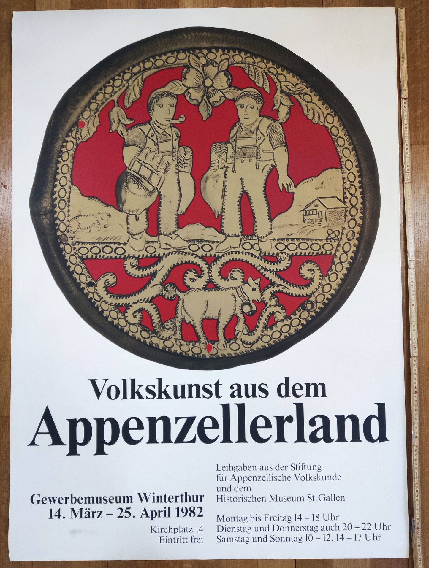 Volkskunst aus dem Appenzellerland exhibition poster - 35.6"×50.4" (90.5×128cm)