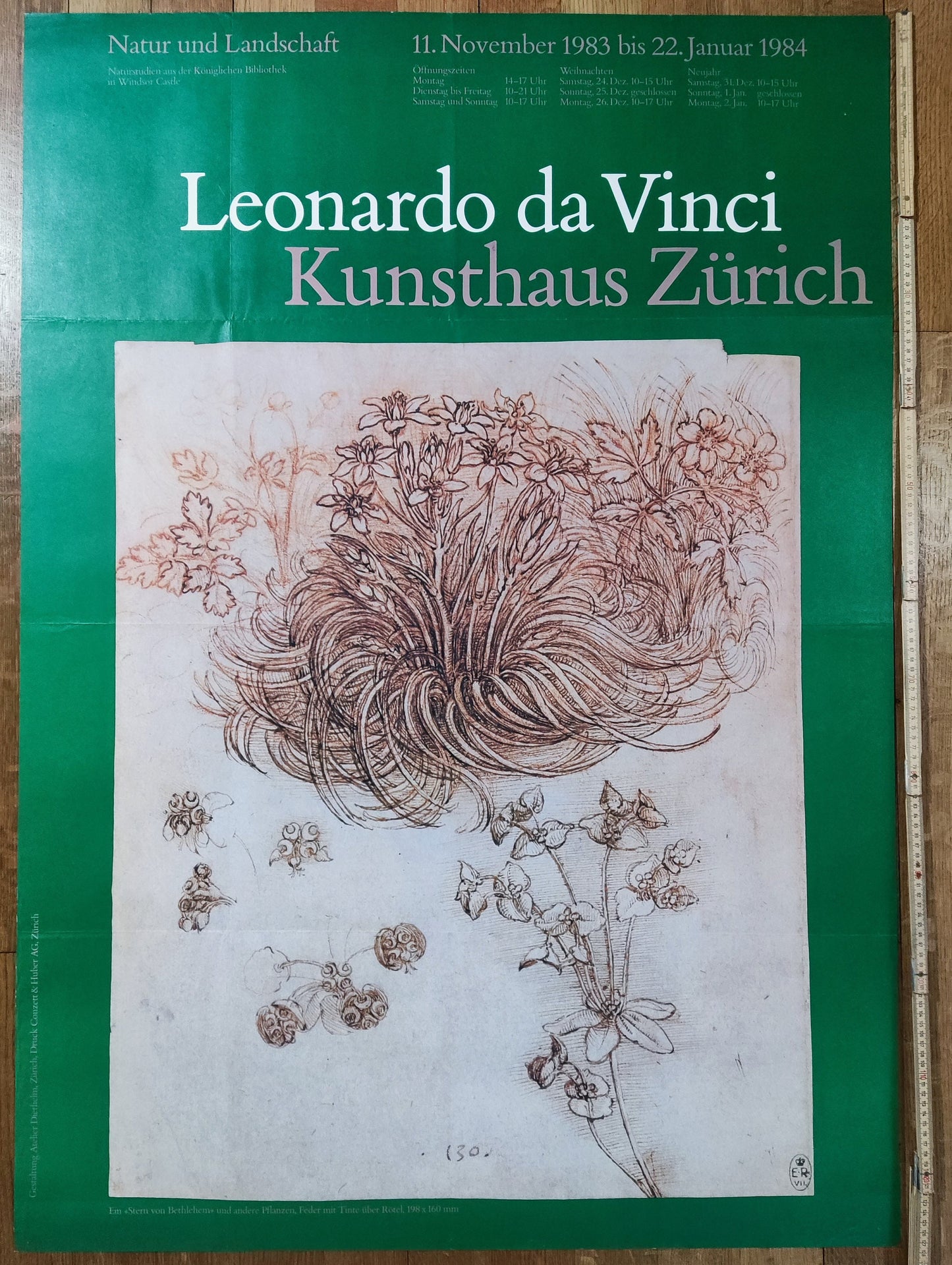 Leonardo da Vinci exhibition poster folded - 35.6"×50.4" (90.5×128cm)