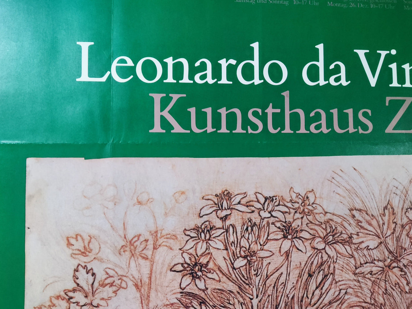 Leonardo da Vinci exhibition poster folded - 35.6"×50.4" (90.5×128cm)