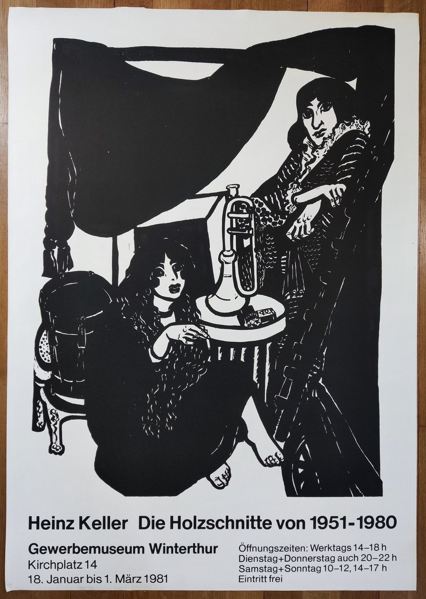 Heinz Keller art exhibition poster - 35.8"×50.4" (91×128cm)
