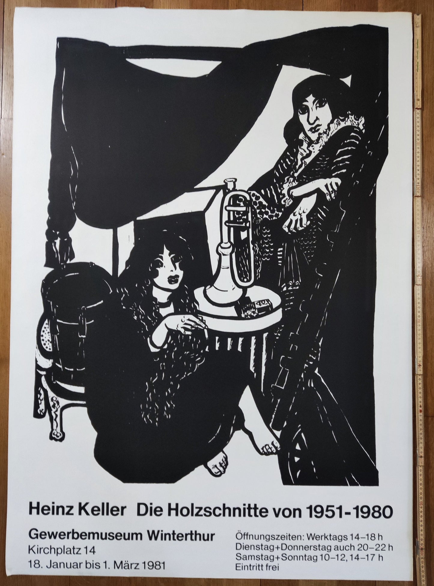 Heinz Keller art exhibition poster - 35.8"×50.4" (91×128cm)