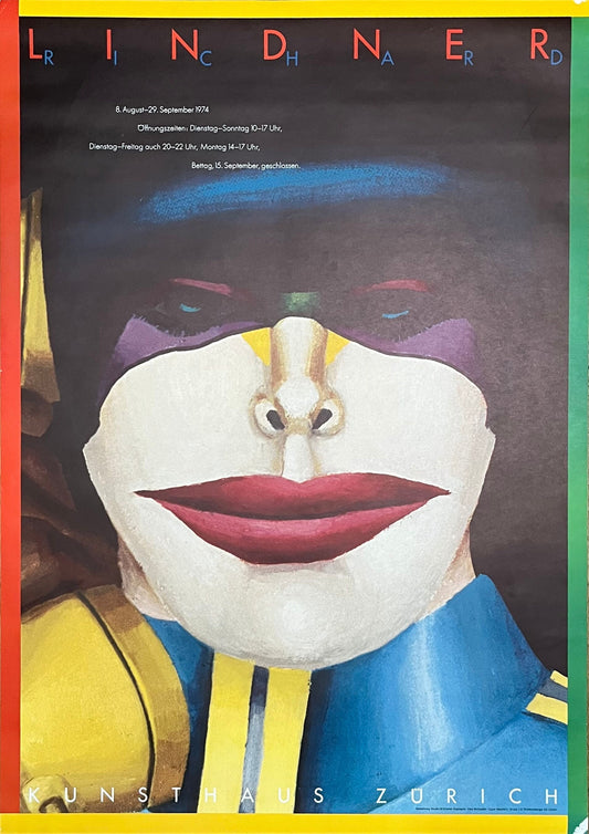 Richard Lindner original art exhibition poster pop art - 35.6"×50.4" (90.5×128cm)