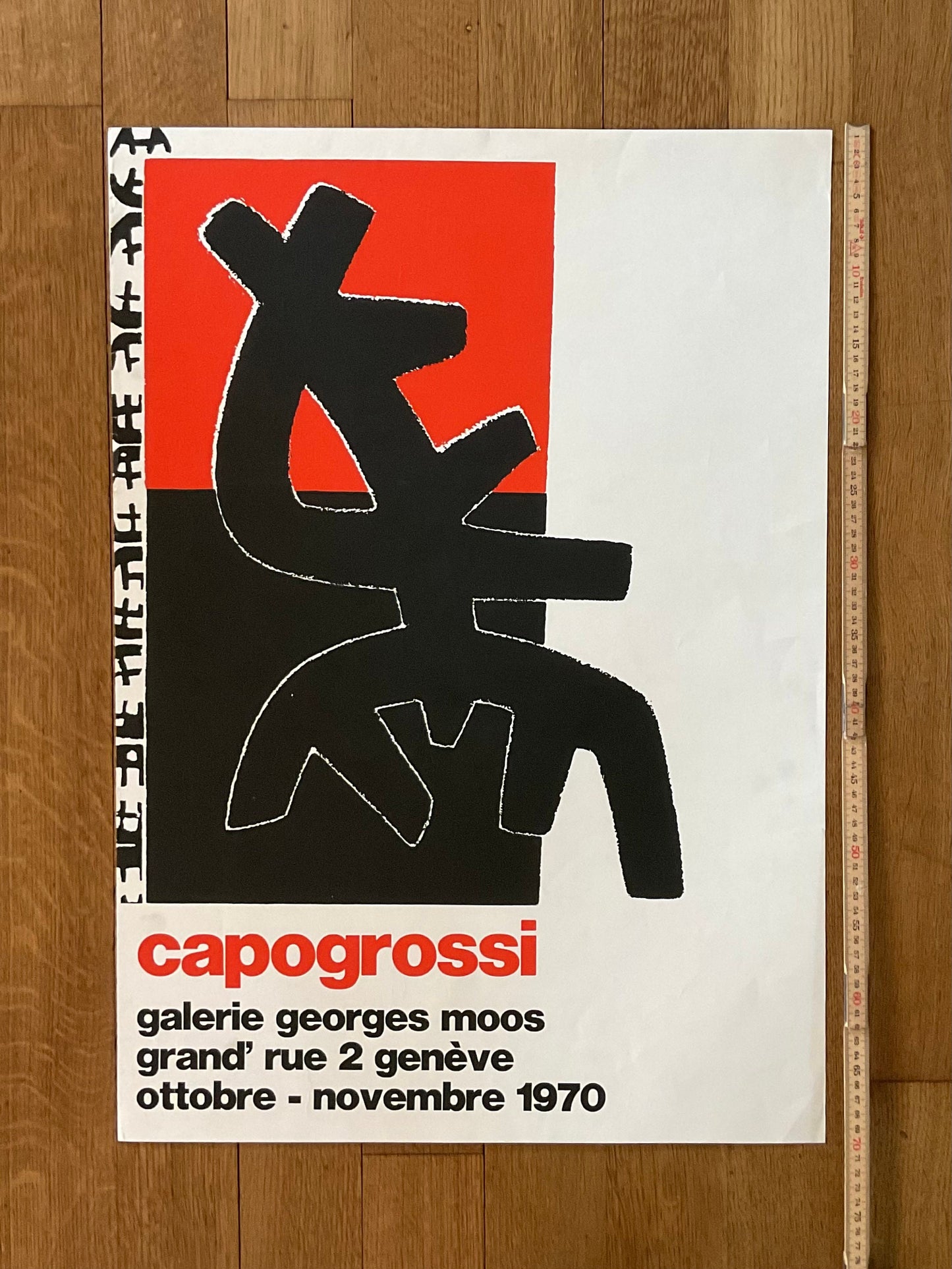 Giuseppe Capogrossi original art exhibition poster - 19.5"×27.6" (49.5×70cm)