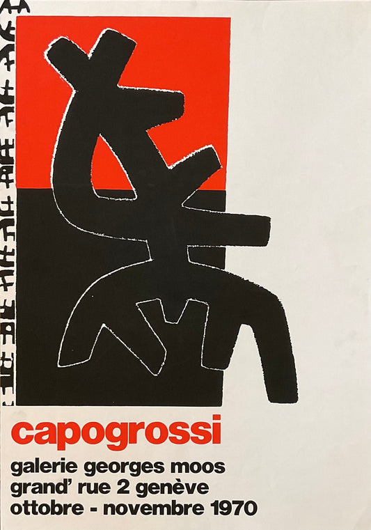 Giuseppe Capogrossi original art exhibition poster - 19.5"×27.6" (49.5×70cm)