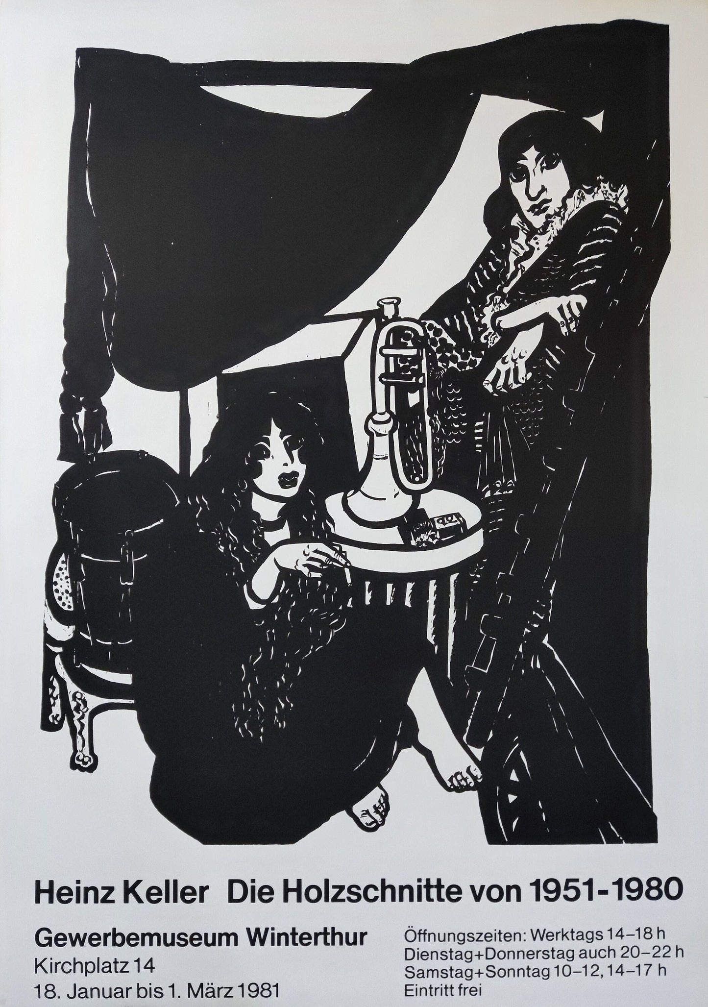 Heinz Keller art exhibition poster - 35.8"×50.4" (91×128cm)