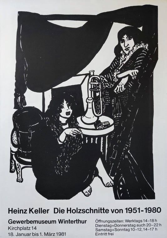 Heinz Keller art exhibition poster - 35.8"×50.4" (91×128cm)