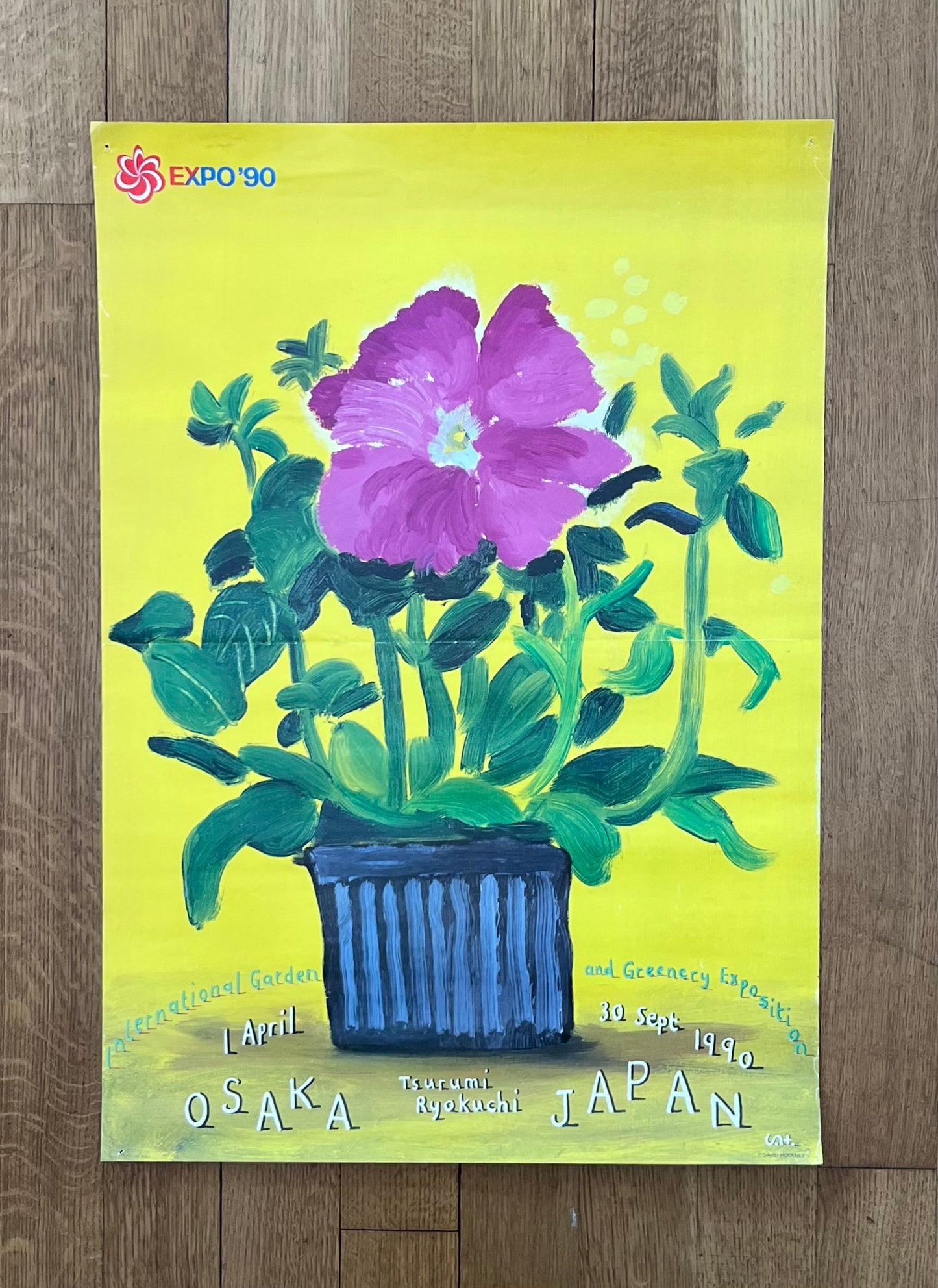 David Hockney original art poster used - 20.1"×28.7" (51×73cm)