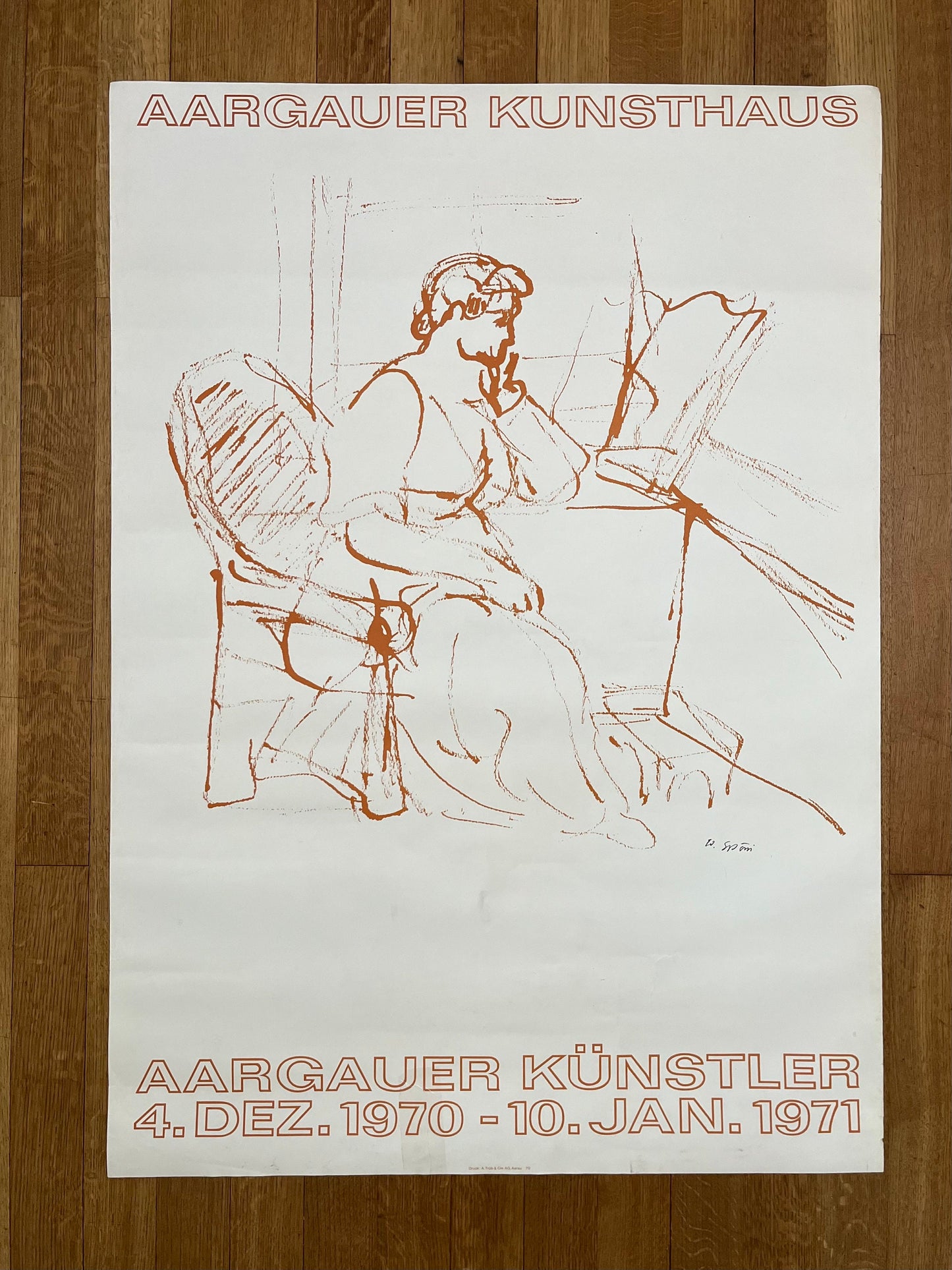 Eduard Spörri original art poster - 35.6"×50.4" (90.5×128cm)