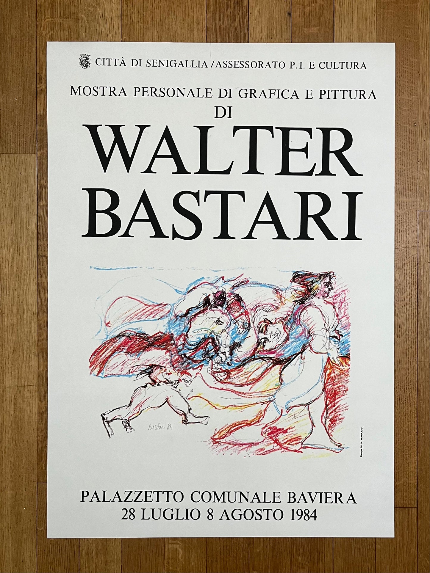 Walter Bastari original art poster - 27.6"×39.4" (70×100cm)
