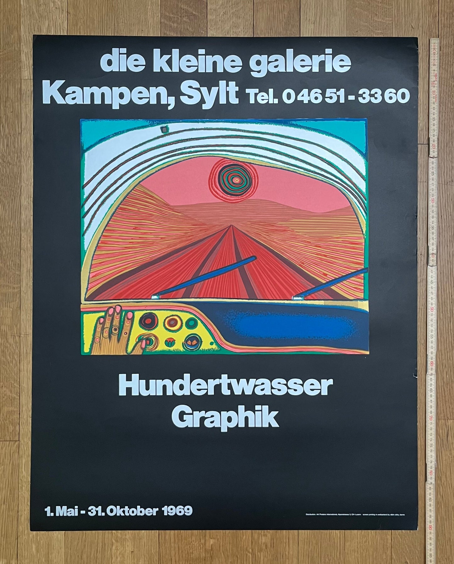 Hundertwasser Sylt original art poster - 28.0"×35.8" (71×91cm)