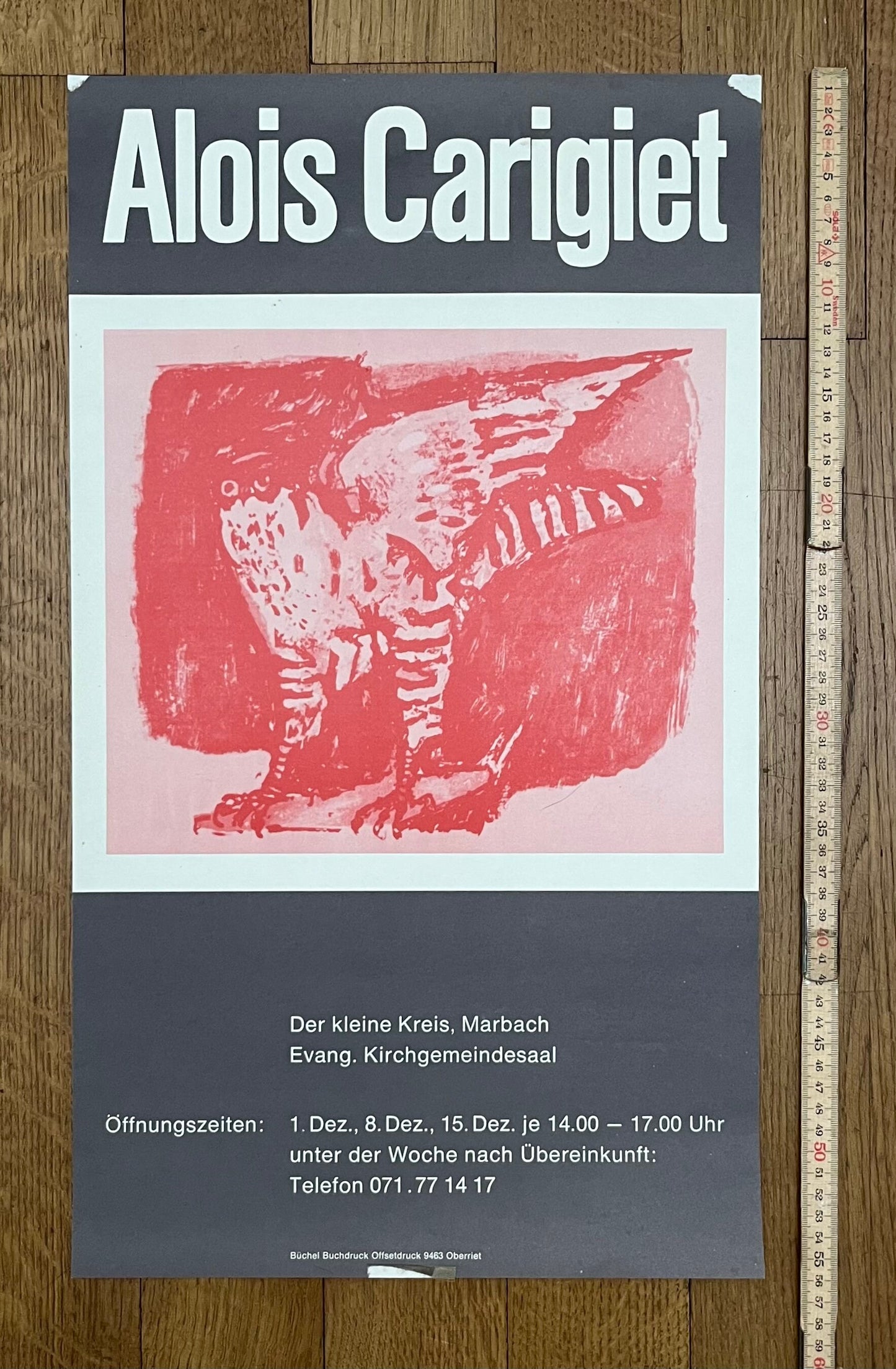 Alois Carigiet original art poster - 12.6"×21.9" (32×55.5cm)