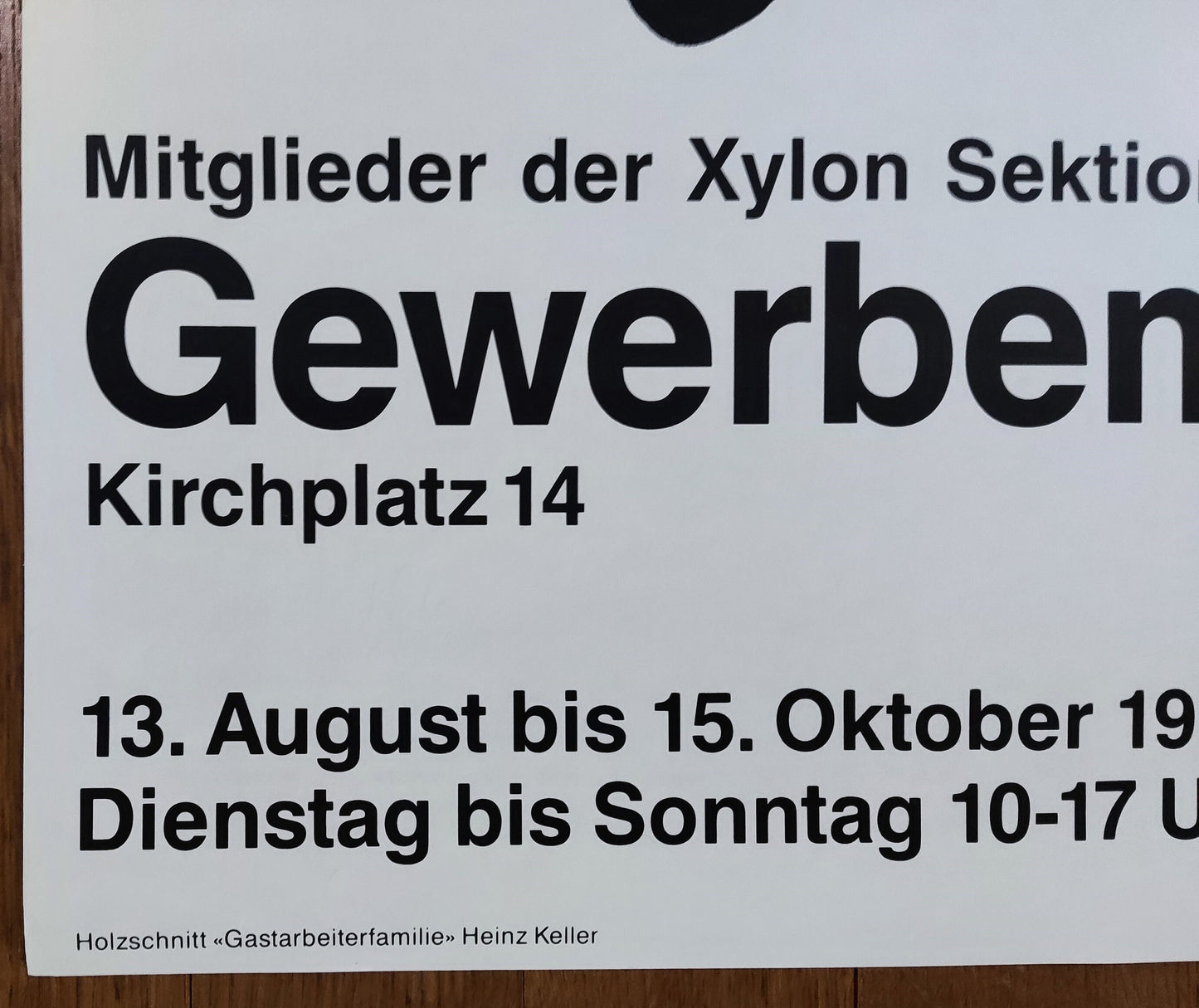 Heinz Keller art exhibition poster - 35.4"×50.4" (90×128cm)