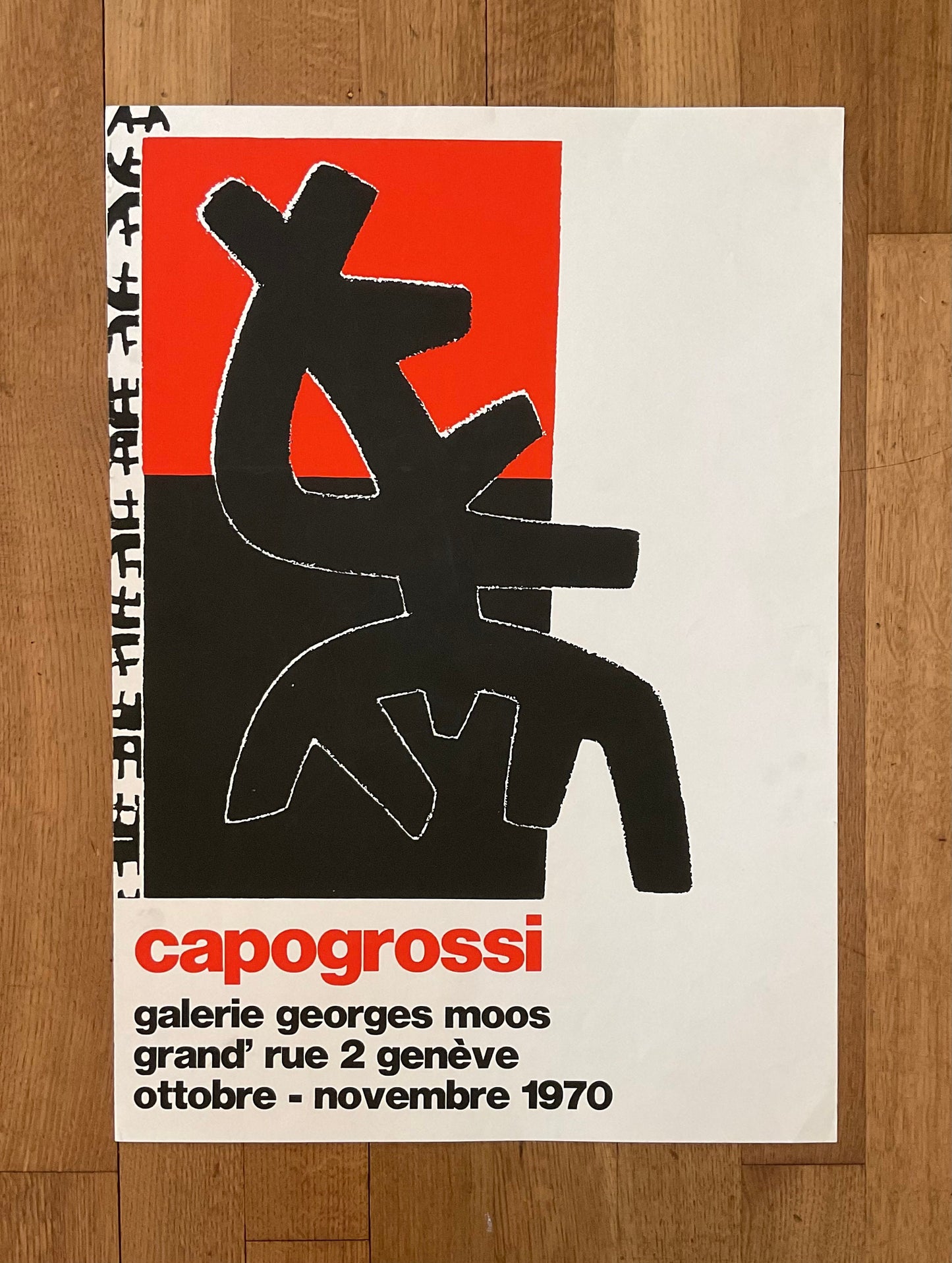 Giuseppe Capogrossi original art exhibition poster - 19.5"×27.6" (49.5×70cm)