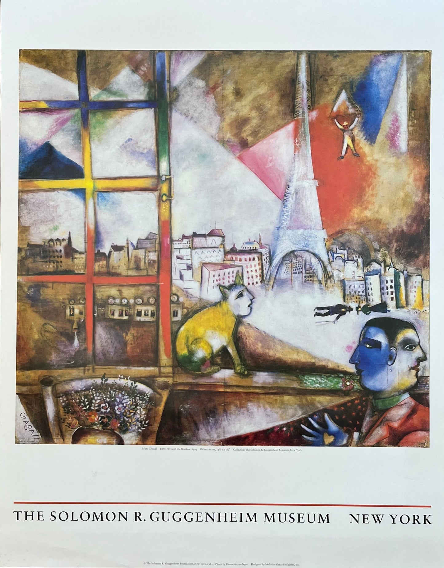 Chagall Guggenheim Museum art exhibition poster - 22.0"×28.5" (56×72.5cm)