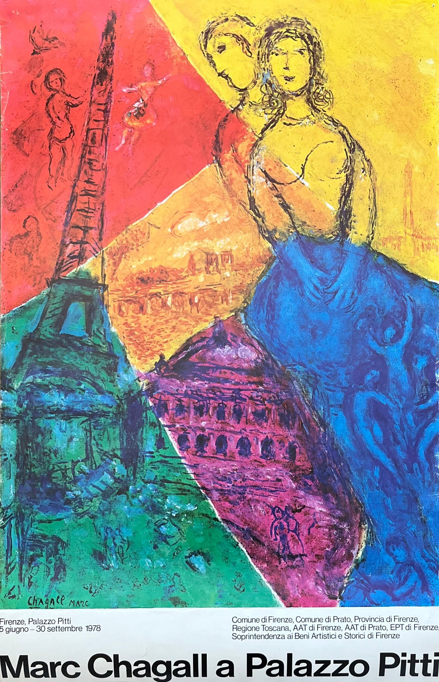 Marc Chagall original art poster - 25.2"×39.2" (64×99.5cm)
