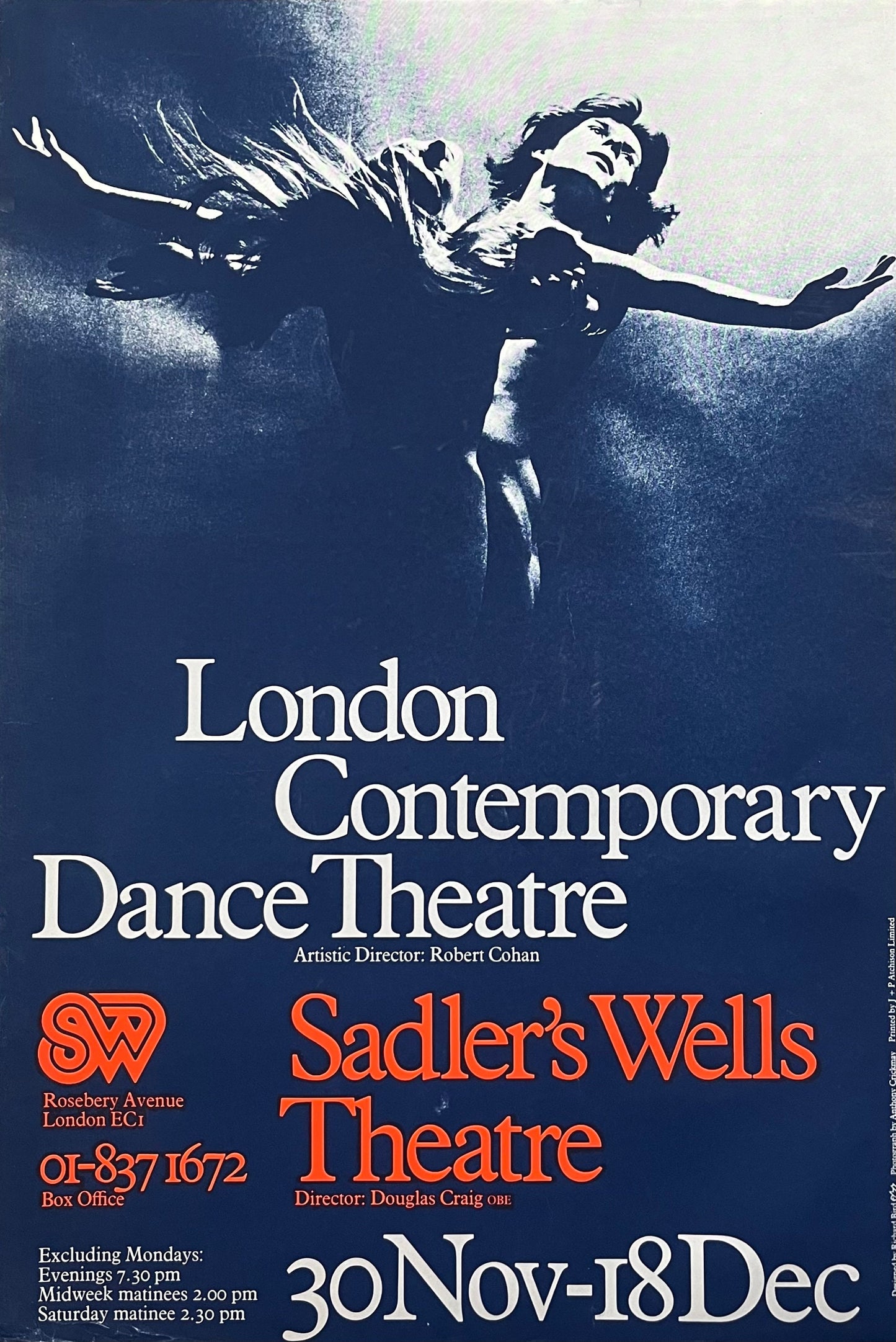 Crickmay London Contemporary Dance Theatre art poster - 19.9"×29.7" (50.6×75.5cm)
