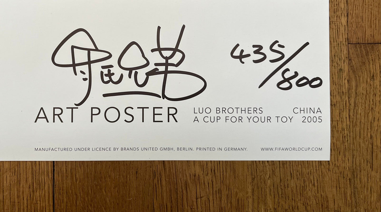 Luo Brothers  signed football poster - 26.0"×38.2" (66×97cm)