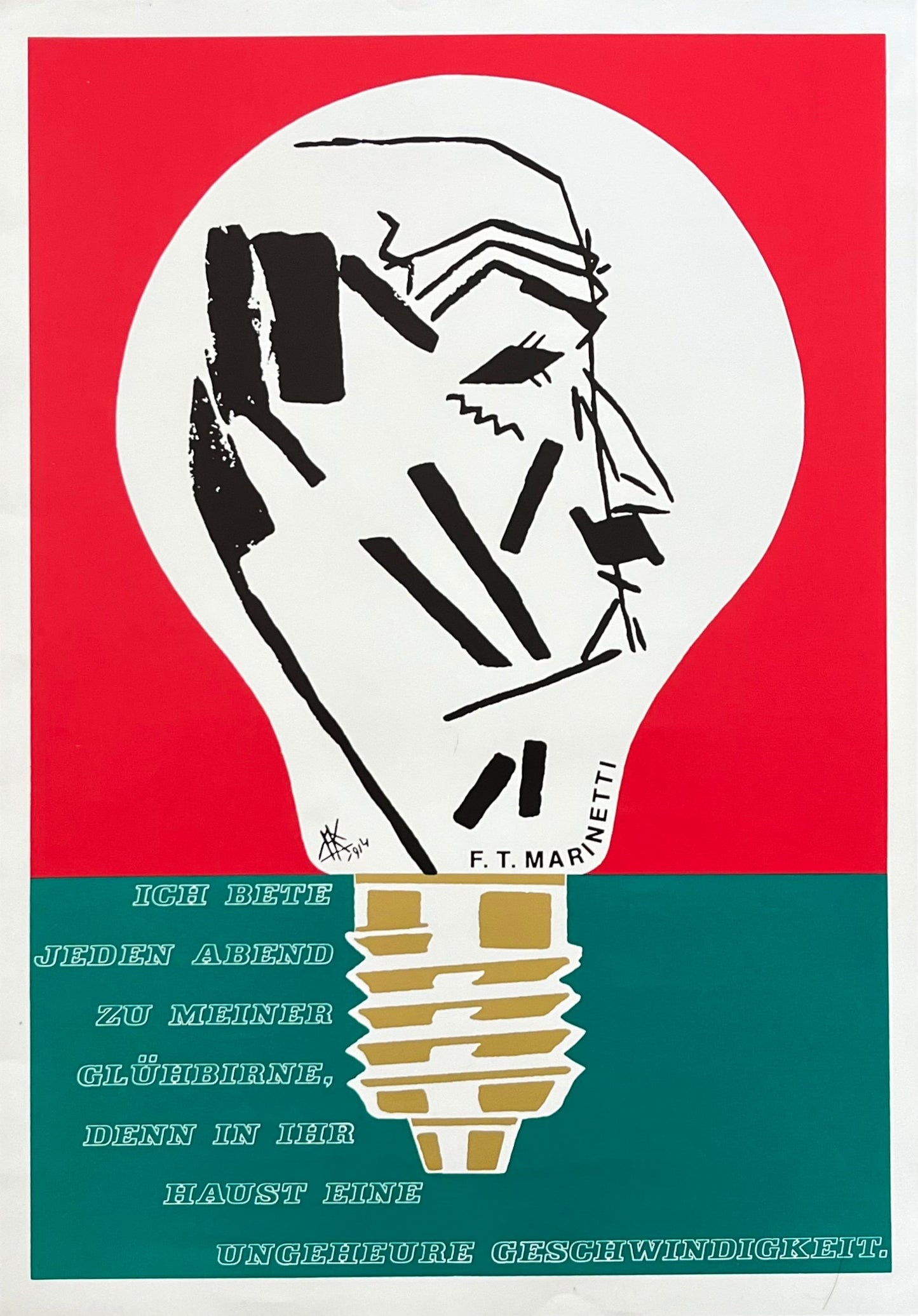 Filippo Tommaso Marinetti art poster - 17.3"×24.8" (44×63cm)