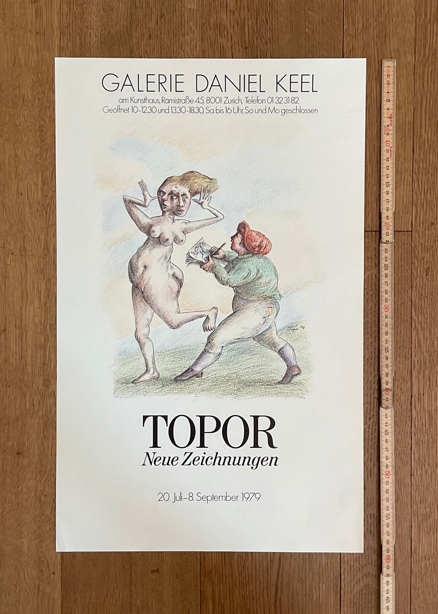 Roland Topor original art poster - 14.8"×23.6" (37.5×60cm)