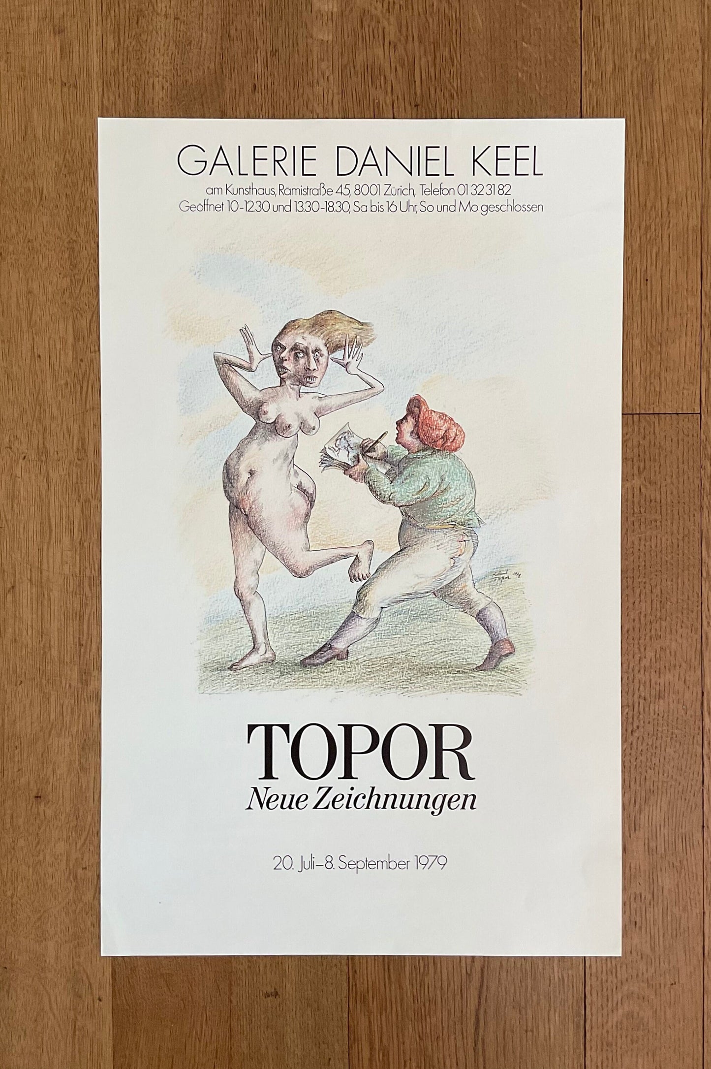 Roland Topor original art poster - 14.8"×23.6" (37.5×60cm)