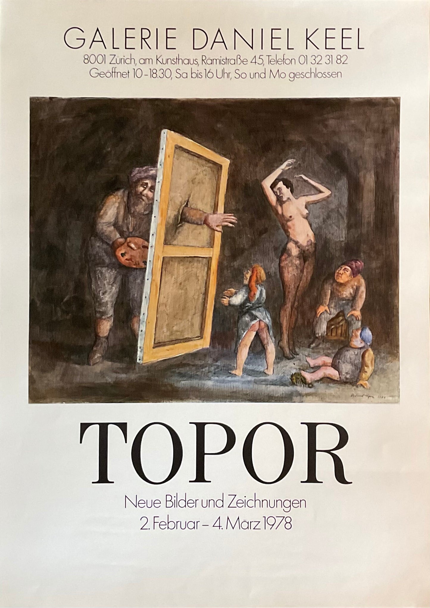 Roland Topor original art poster - 19.1"×26.8" (48.5×68cm)