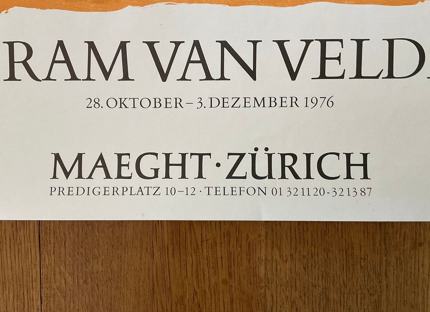 Bram van Velde original art poster - 16.7"×28.0" (42.5×71cm)