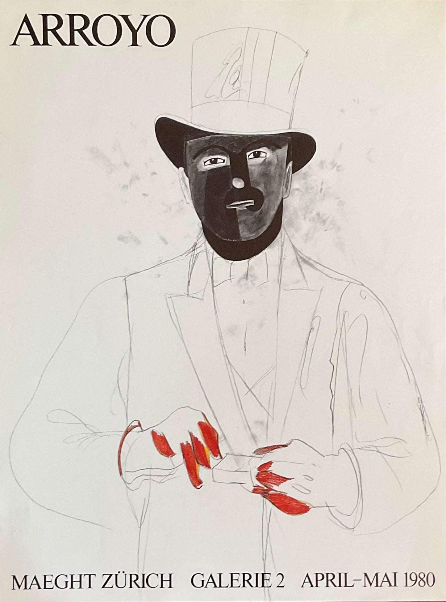 Eduardo Arroyo original art poster - 17.3"×23.0" (44×58.5cm)