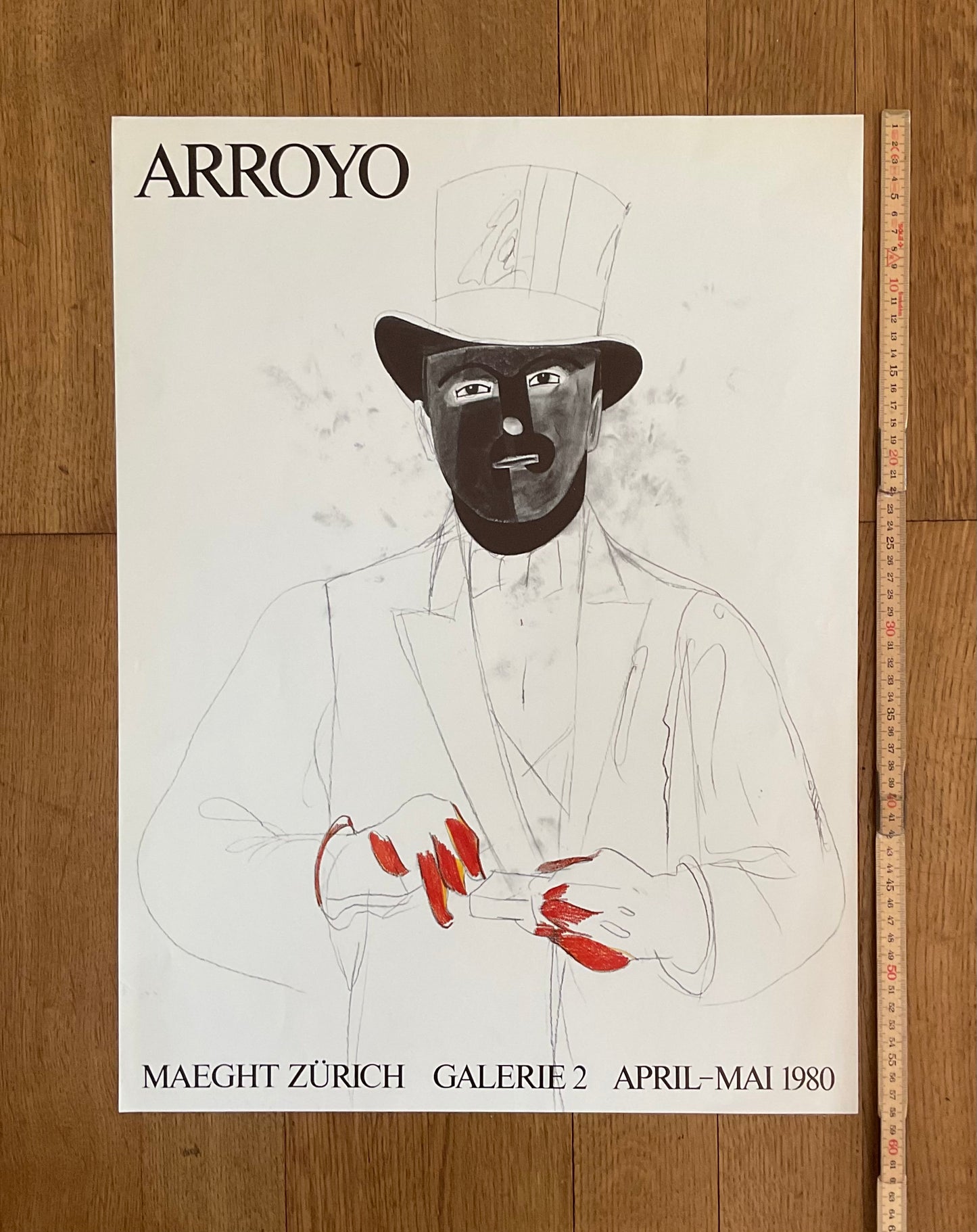 Eduardo Arroyo original art poster - 17.3"×23.0" (44×58.5cm)