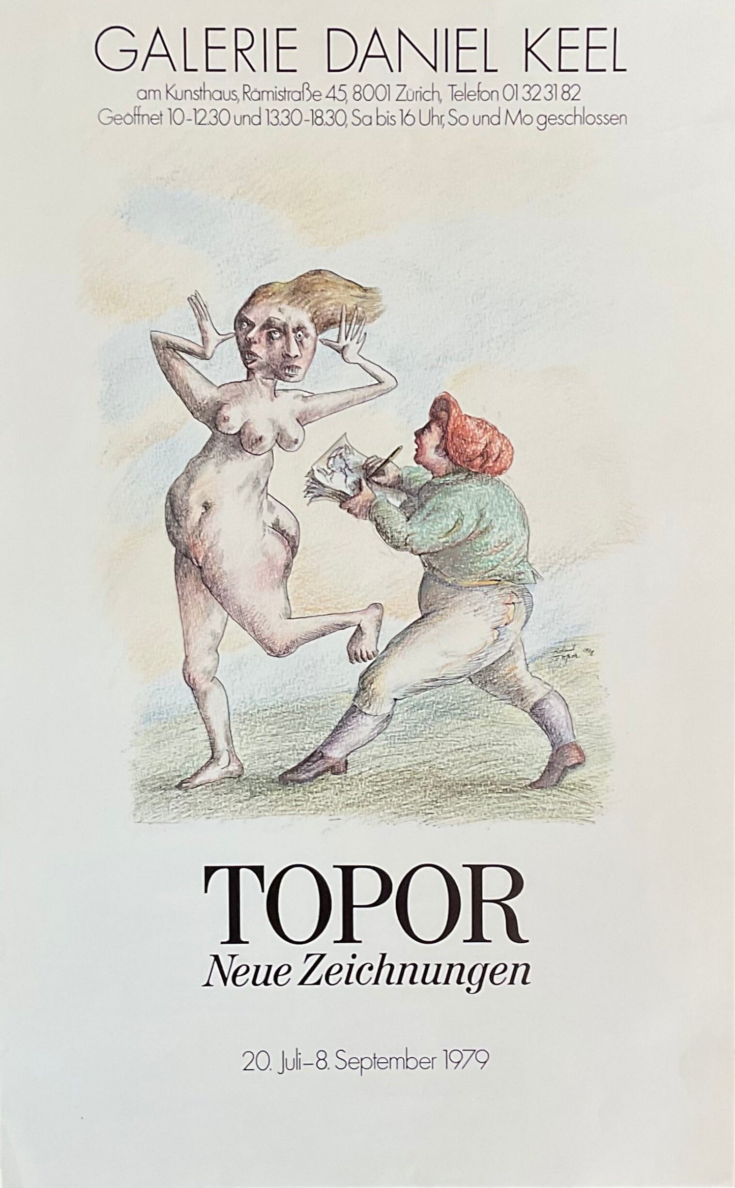 Roland Topor original art poster - 14.8"×23.6" (37.5×60cm)