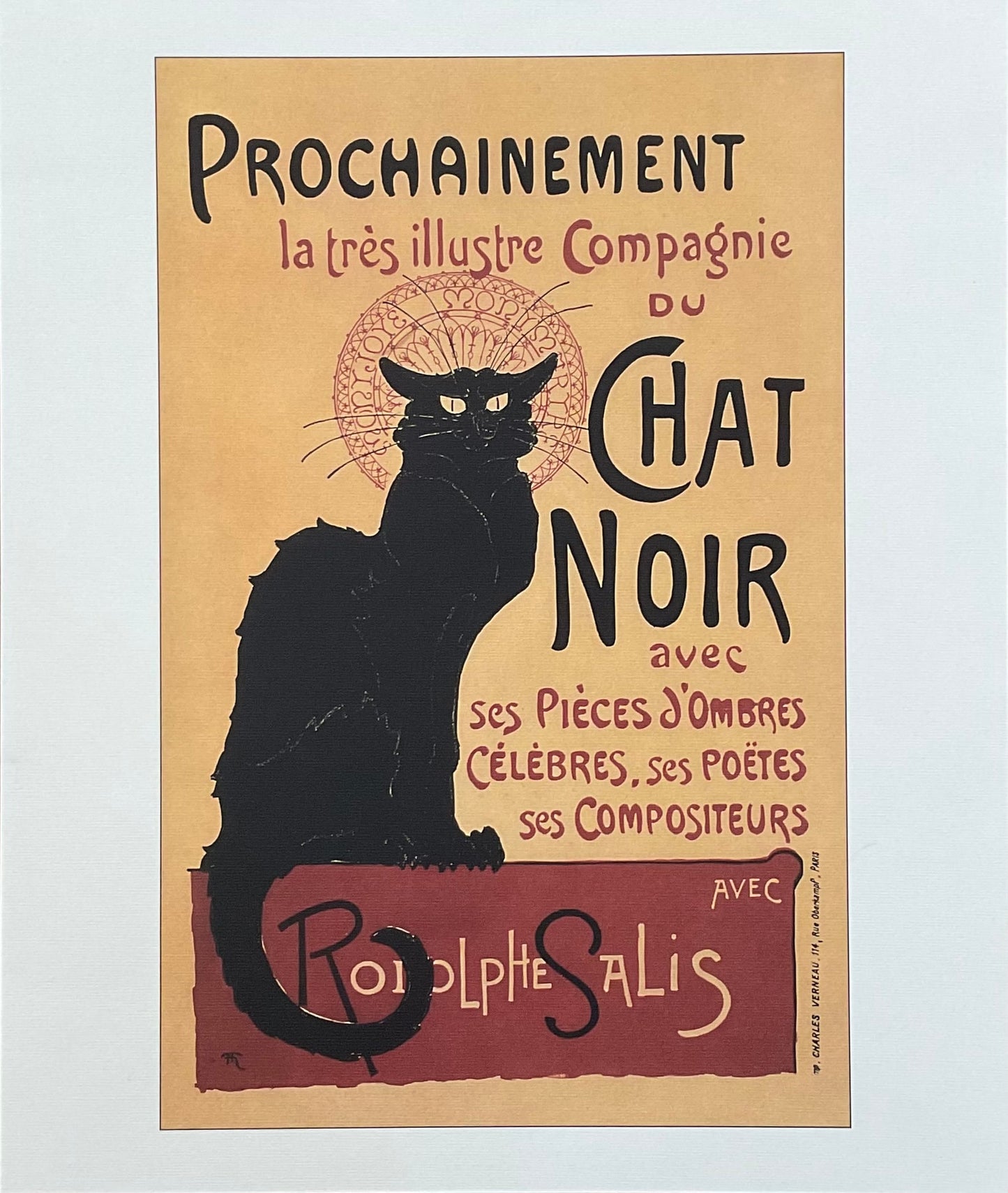 Chat Noir Rodolphe Salis Art Poster reprint - 12.4"×14.6" (31.5×37cm)