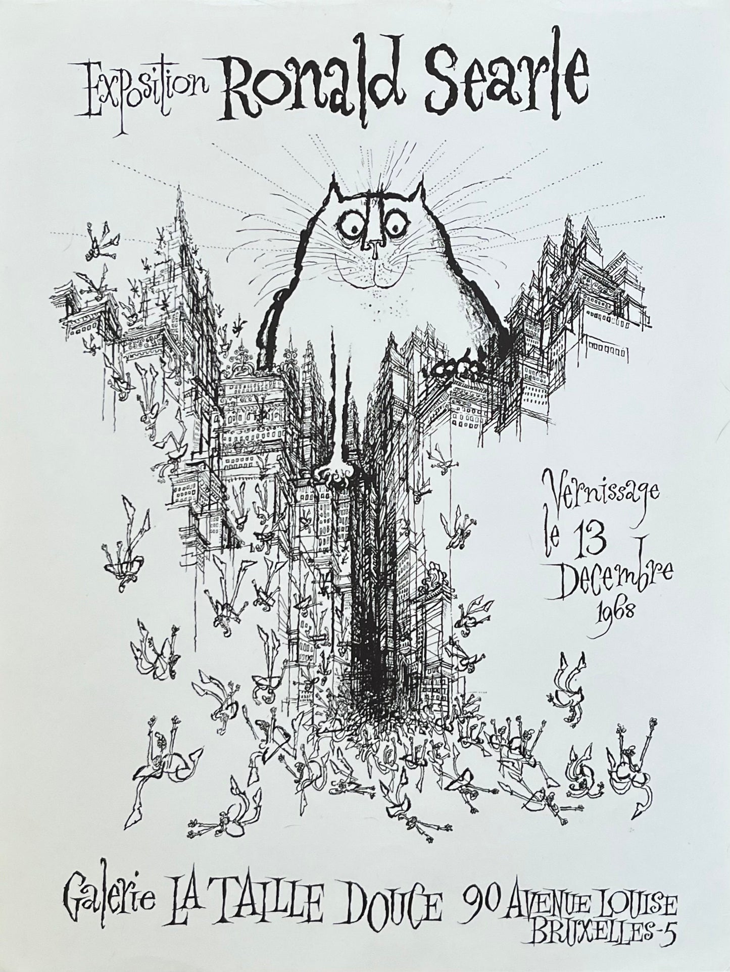Ronald Searle original art poster - 19.7"×26.0" (50×66cm)