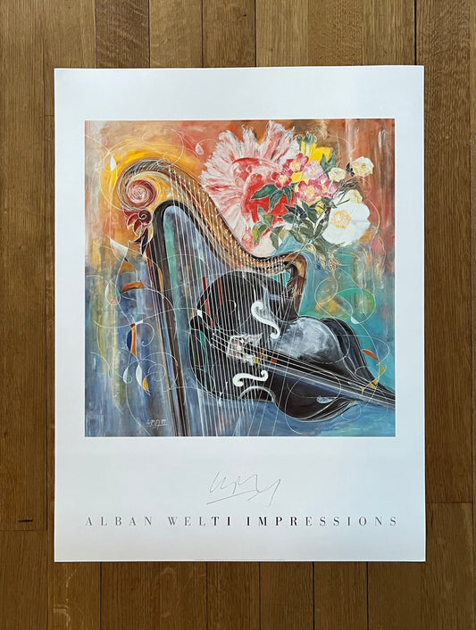 Original Alban Welti art poster signed - 23.4"×31.3" (59.5×79.5cm)