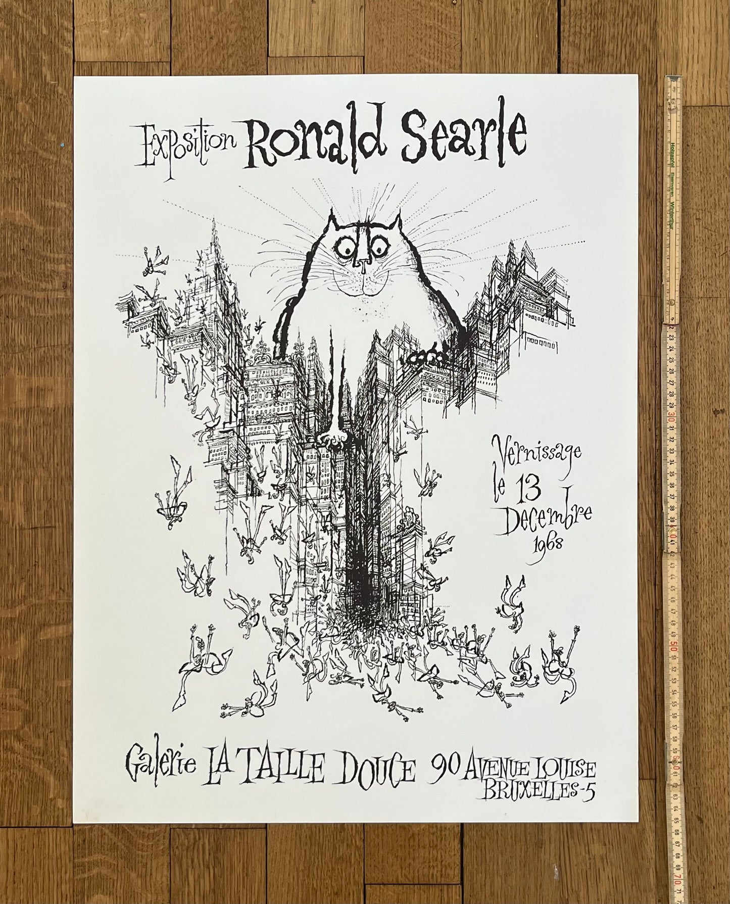 Ronald Searle original art poster - 19.7"×26.0" (50×66cm)