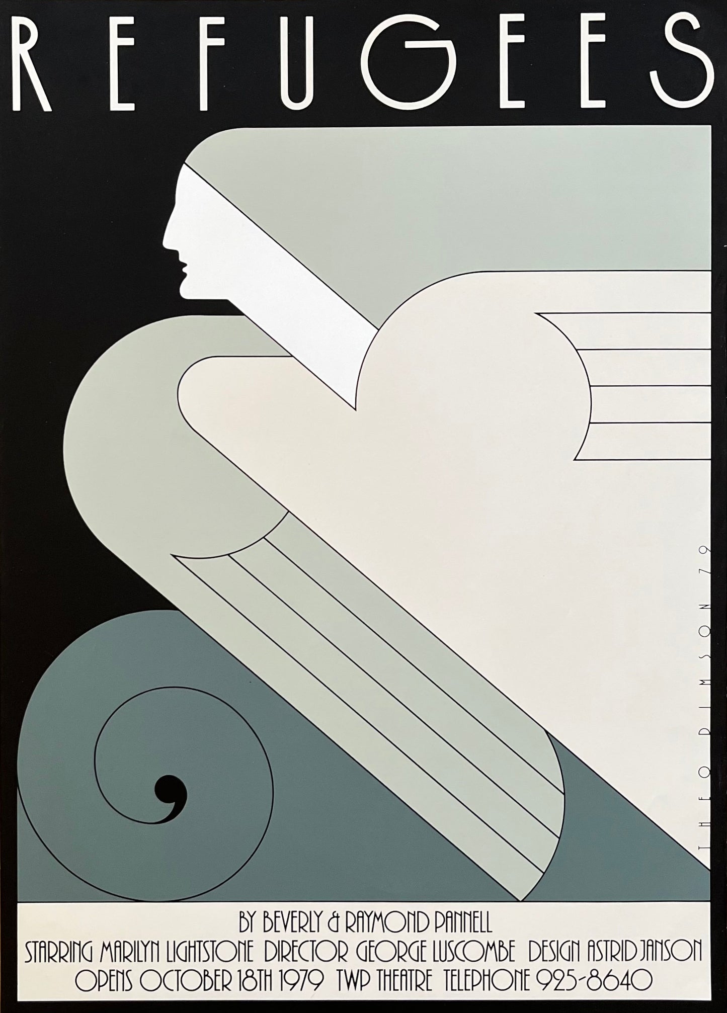 Theo Dimson Refugees original art poster - 20.1"×28.0" (51×71cm)