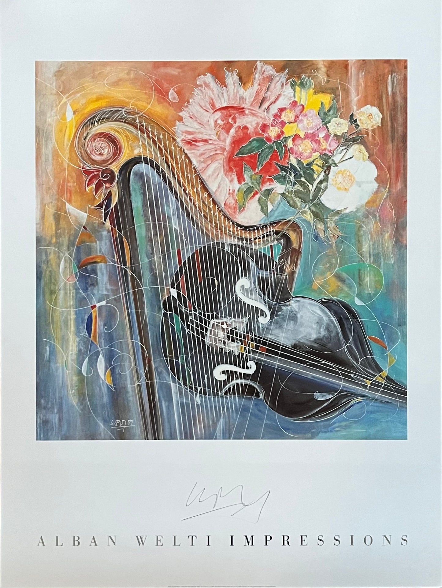 Original Alban Welti art poster signed - 23.4"×31.3" (59.5×79.5cm)