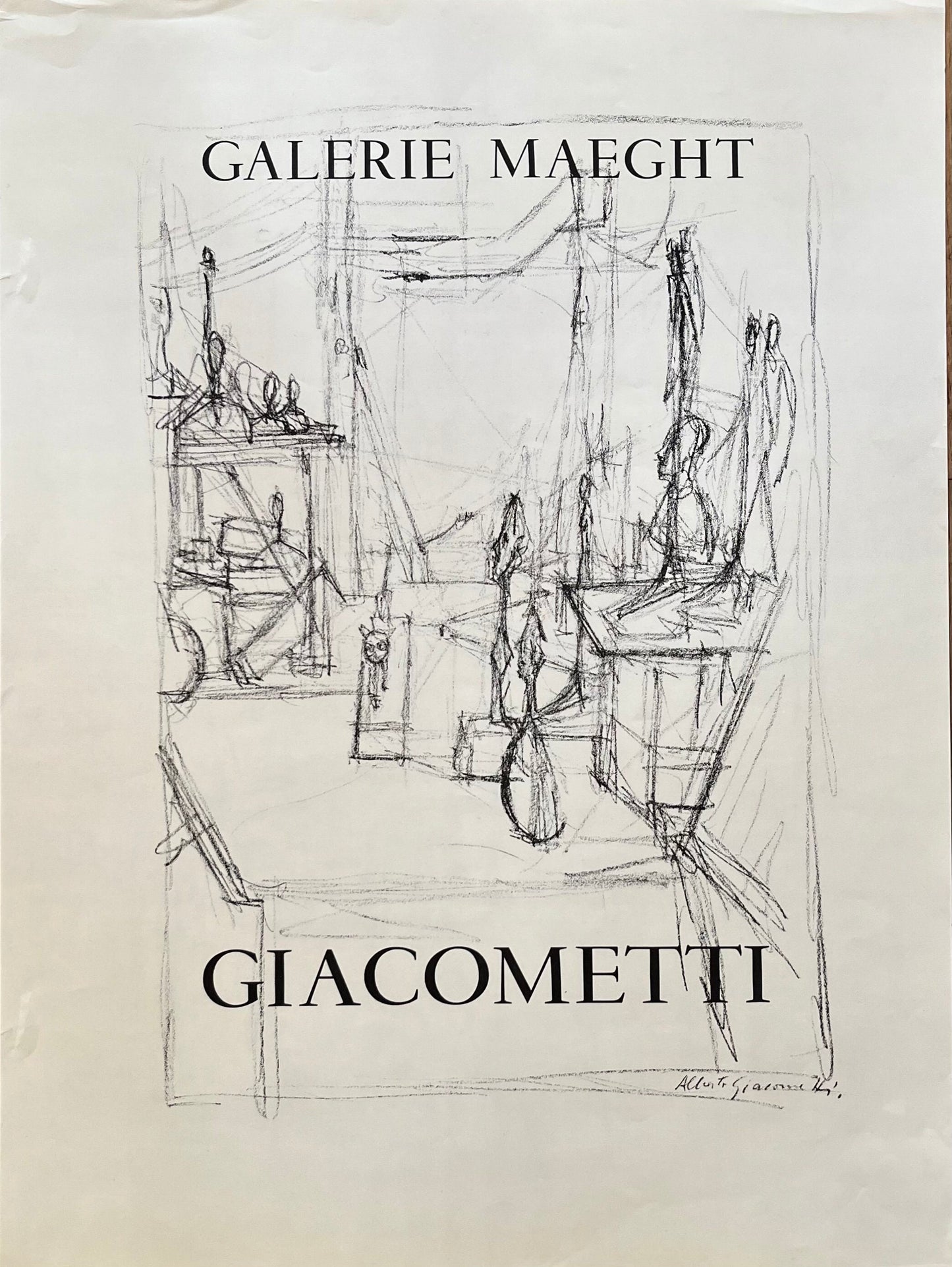 Alberto Giacometti original art poster - 19.7"×26.4" (50×67cm)