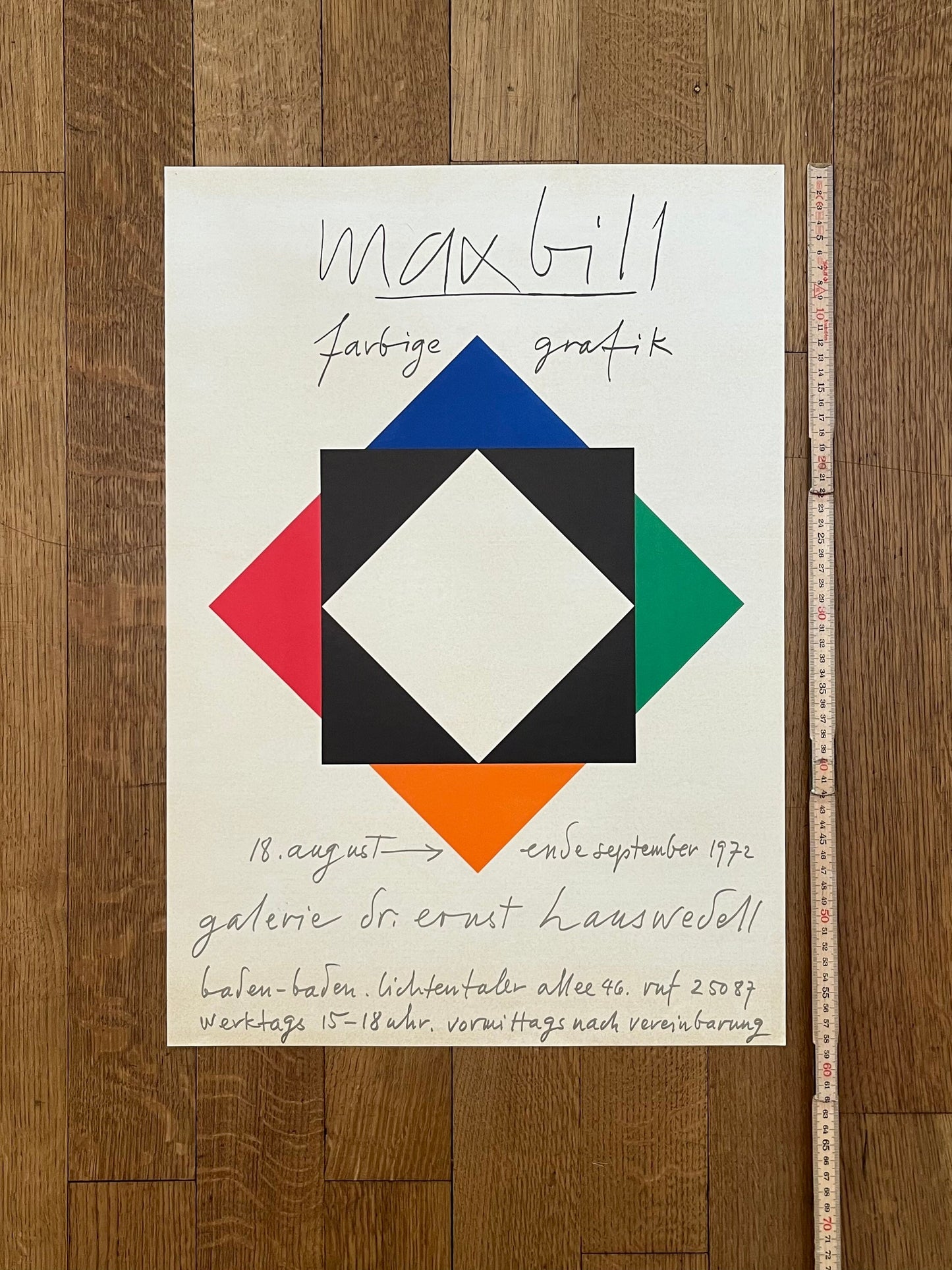 Max Bill original art poster - 16.3"×23.2" (41.5×59cm)
