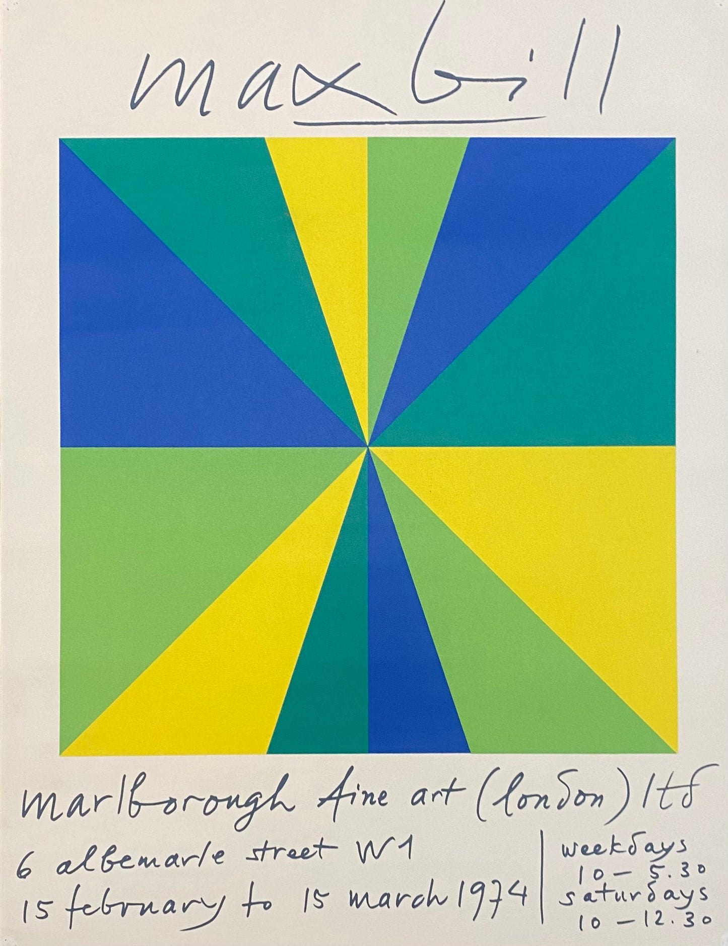 Max Bill original art poster - 19.7"×25.6" (50×65cm)