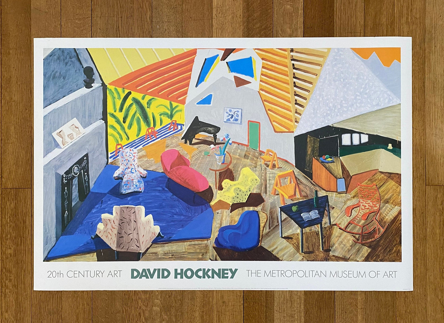 David Hockney original exhibition poster used - 41.9"×28.0" (106.5×71cm)