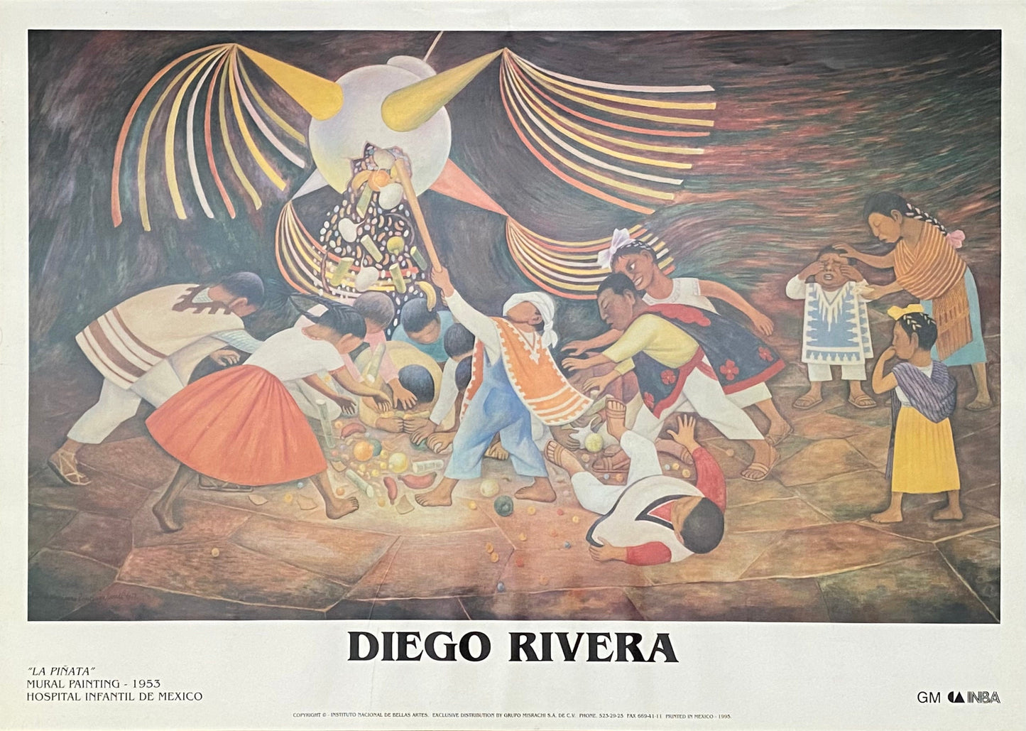Diego Rivera art exhibition poster - 36.4"×25.8" (92.5×65.5cm)