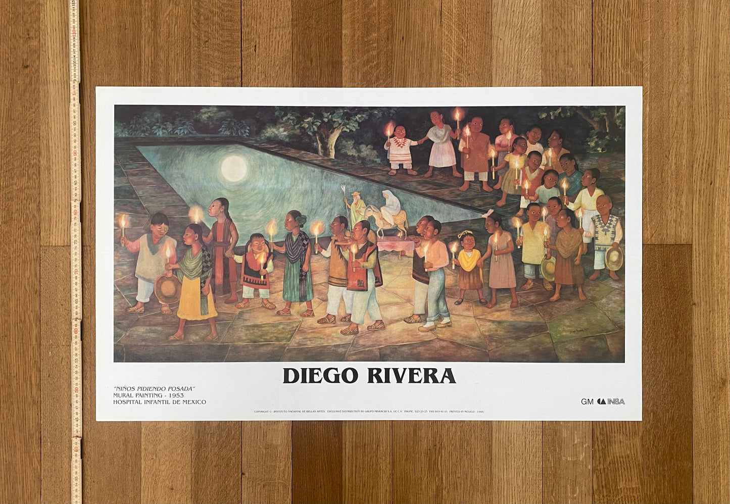 Diego Rivera art exhibition poster used - 36.4"×22.4" (92.5×57cm)