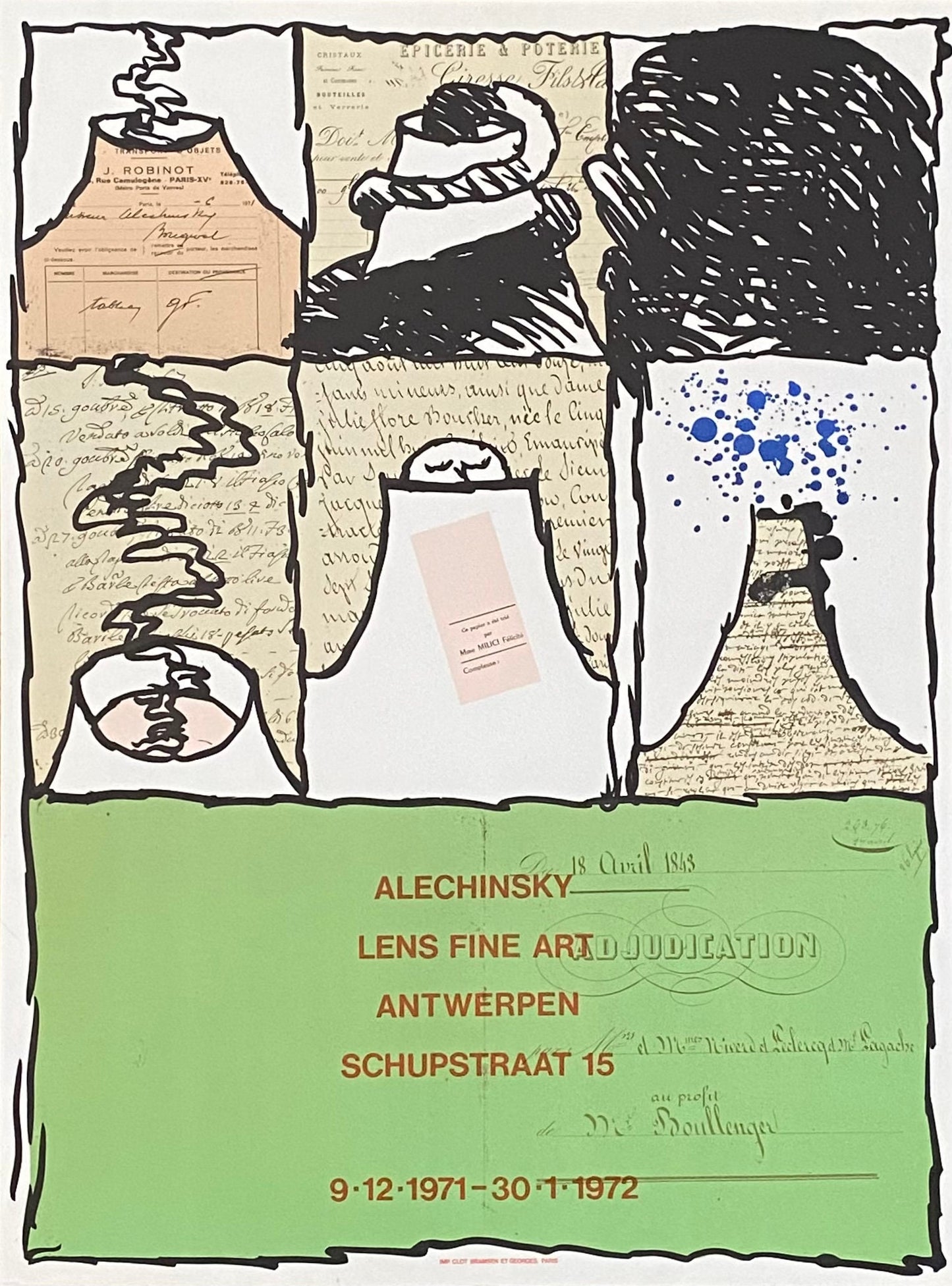 Alechinsky art exhibition poster - 19.1"×25.8" (48.5×65.5cm)
