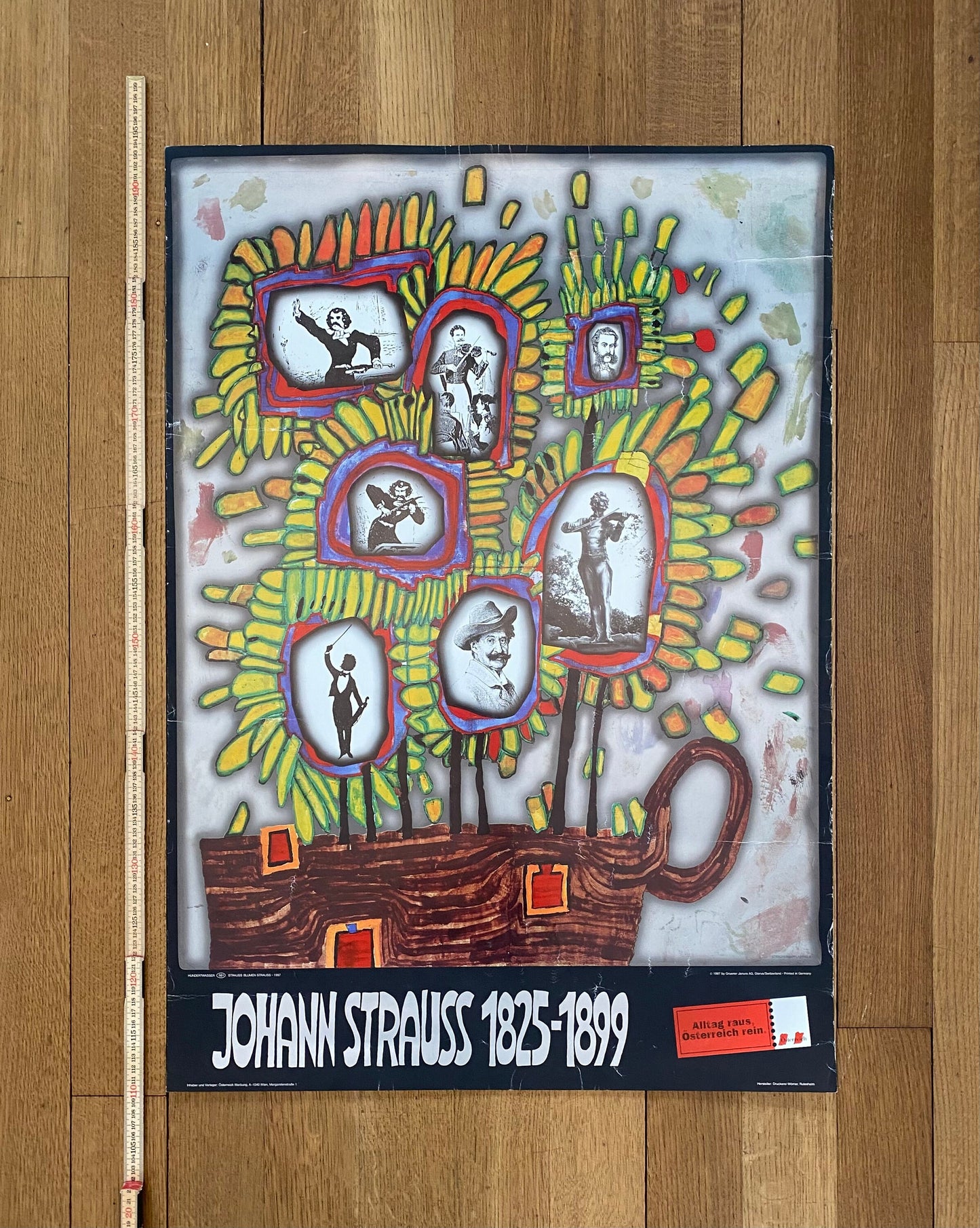 Johann Strauss original art poster used - 23.4"×33.1" (59.5×84cm)