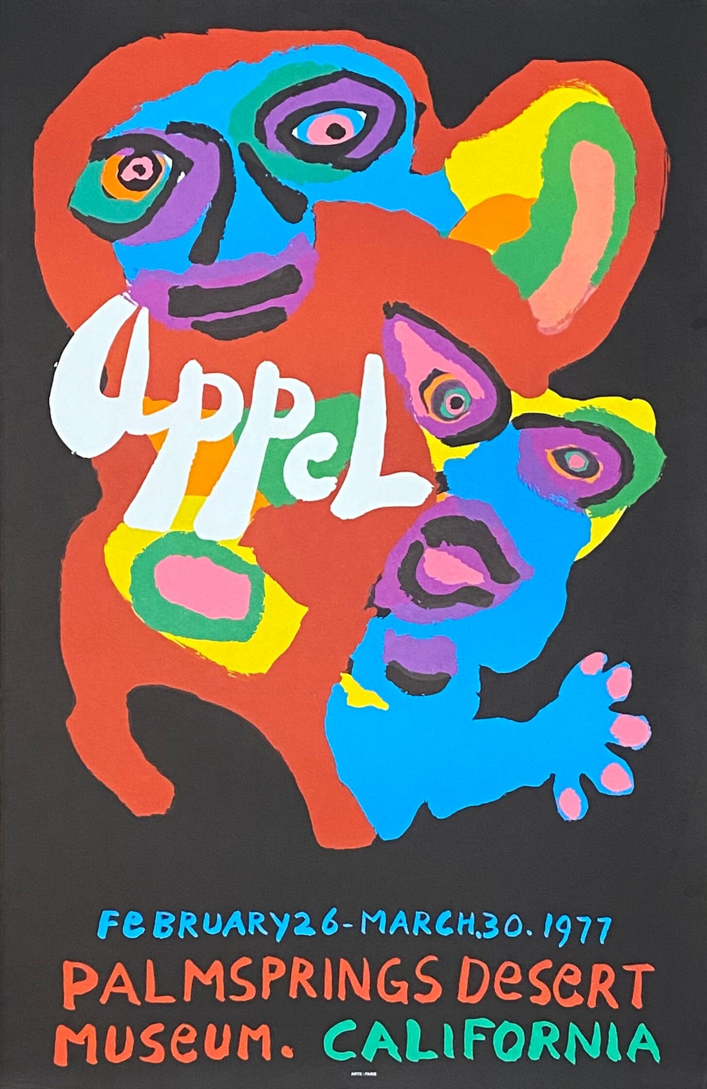 Karel Appel original art exhibition poster - 21.3"×32.7" (54×83cm)