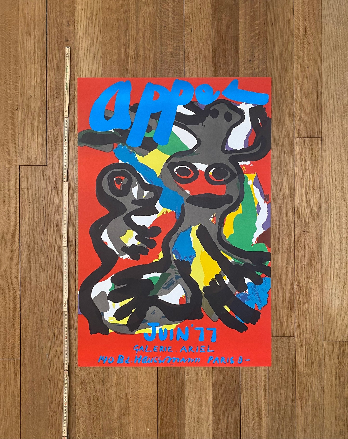 Karel Appel original art exhibition poster - 23.6"×35.2" (60×89.5cm)