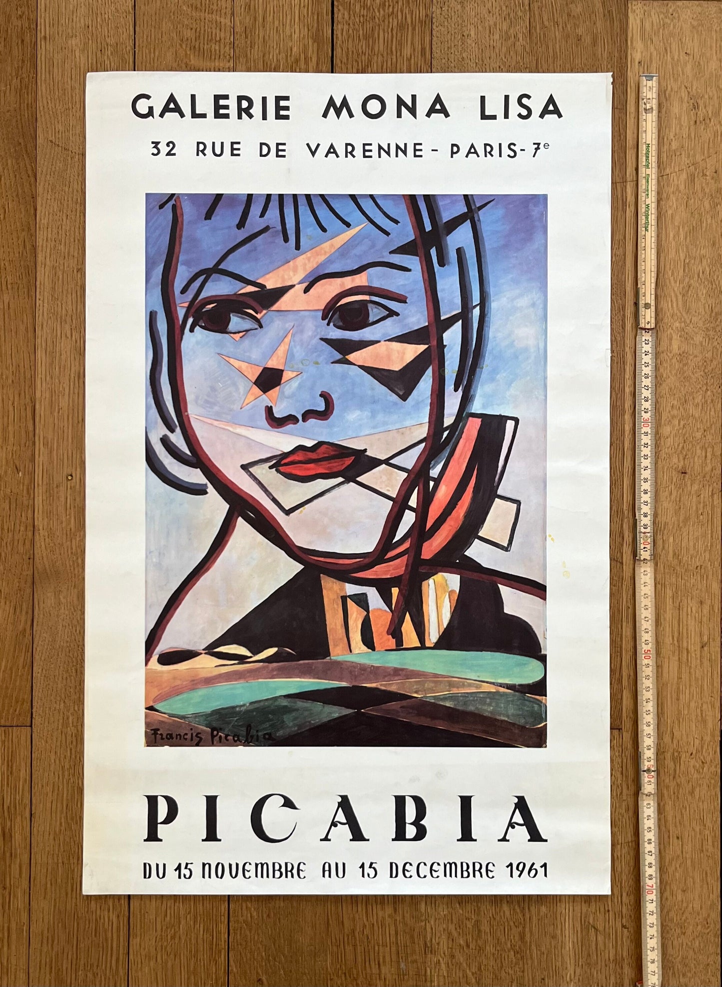 Francis Picabia original art poster used - 18.1"×28.0" (46×71cm)