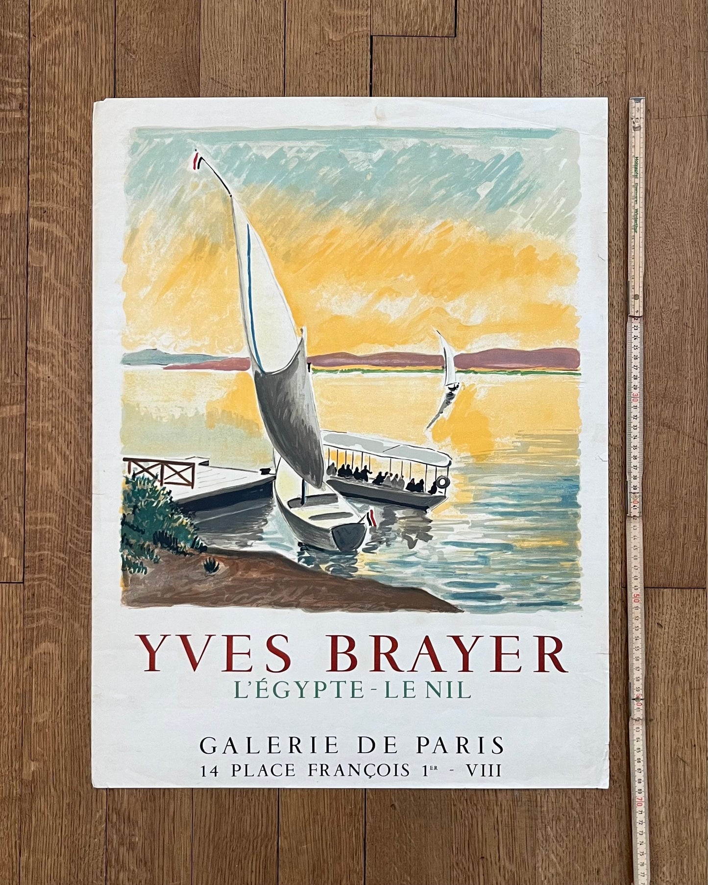Yves Brayer original art poster used - 20.3"×27.2" (51.5×69cm)