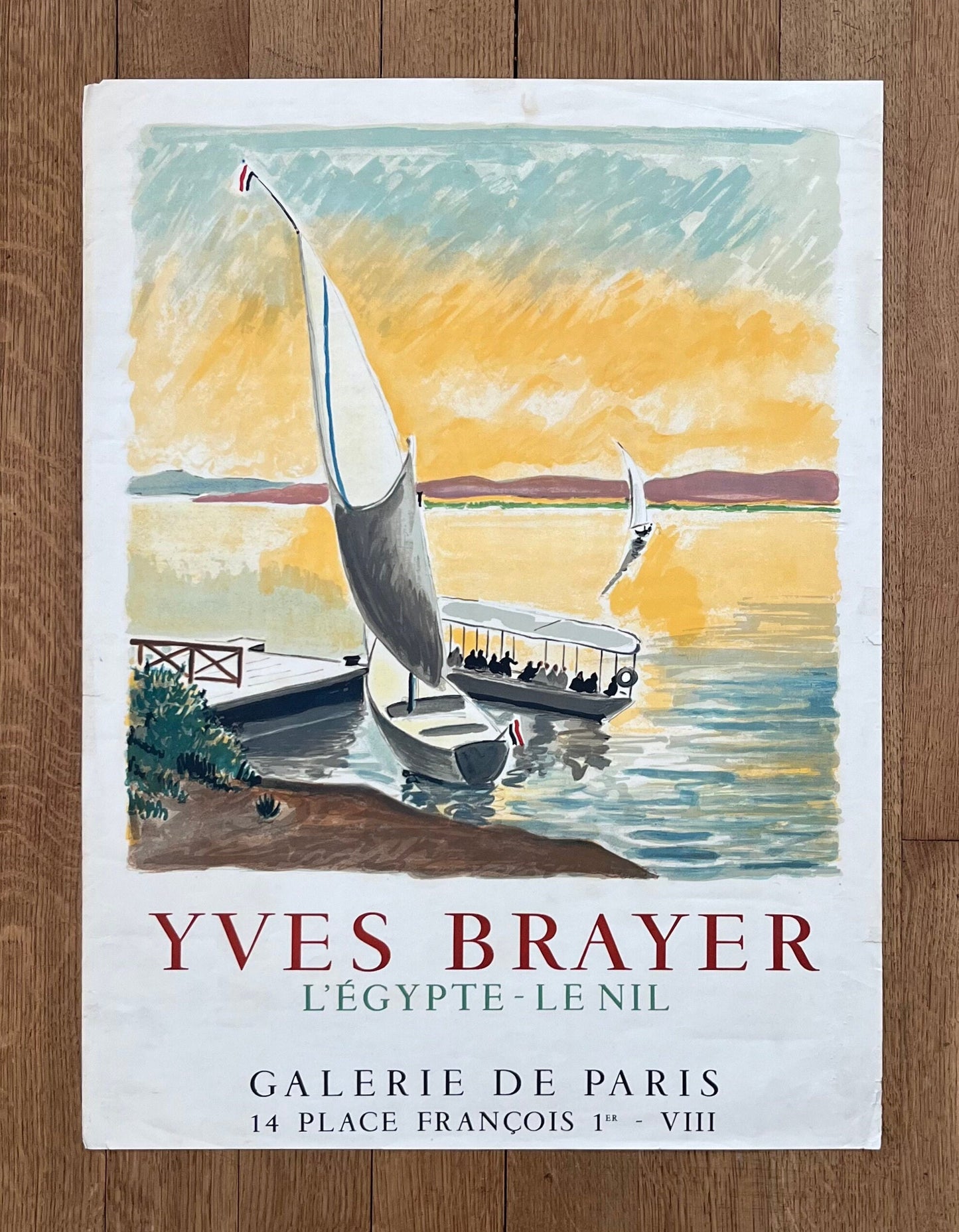 Yves Brayer original art poster used - 20.3"×27.2" (51.5×69cm)